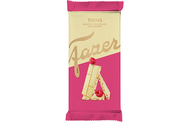 Karl Fazer Thins white chocolate with raspberry 95g