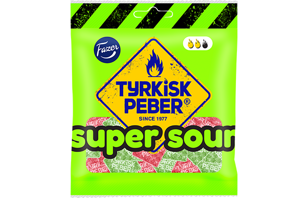 Tyrkisk Peber Super Sour makeispussi 80g
