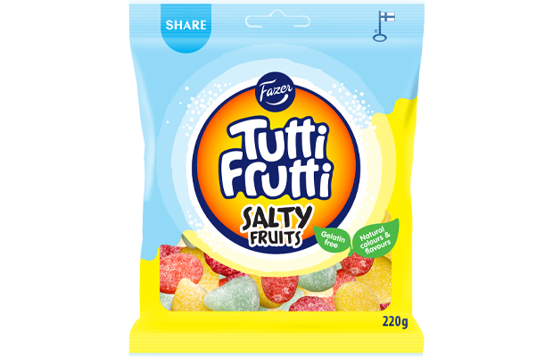 Tutti Frutti Salty Fruits karkkipussi 220g