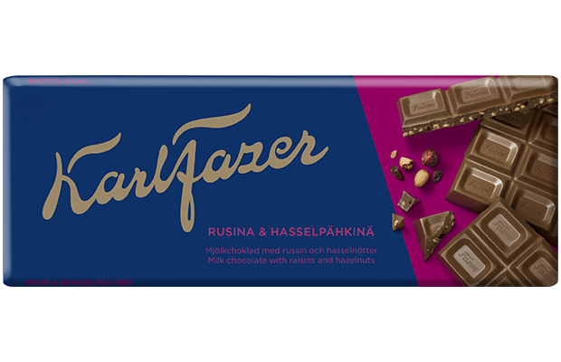 Karl Fazer Raisin & hazelnuts in milk chocolate 180 g