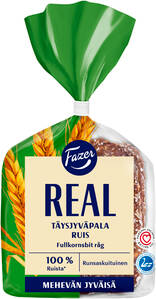 Fazer Real Täysjyväpala 100% Ruis 4kpl 280g 