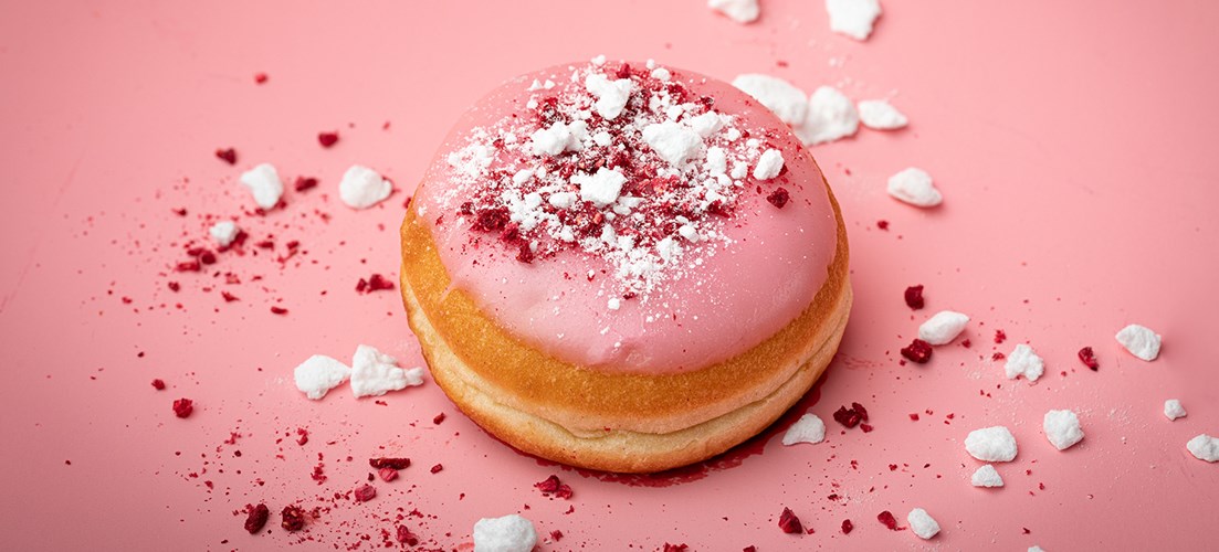 Berliininmunkki marengilla ja vadelmalla
