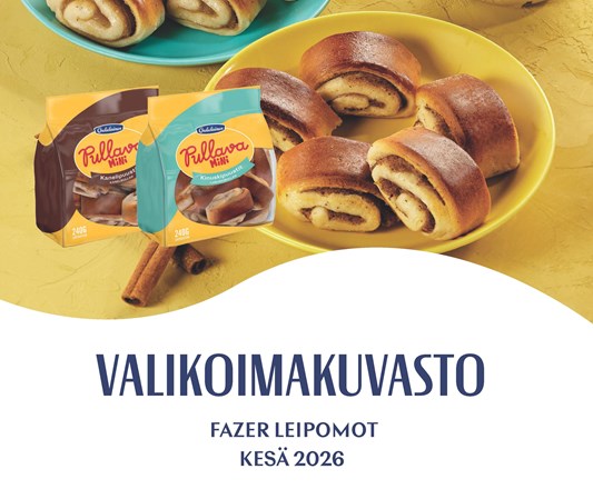 Leipomotuotteiden valikoimakuvasto 9/2025-1/2026. Täältä löydät Fazer Leipomoiden koko tuotevalikoiman tälle vuosijaksolle.