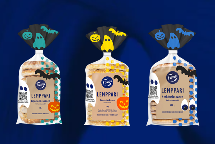 Fazer Lemppari -rieskasten Halloween-pakkaukset piristävät syksyn pimeneviä iltoja.