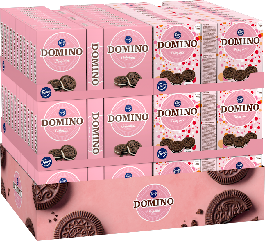 Domino Original & Party Mix keksi 525g x150 2 var SekaPL