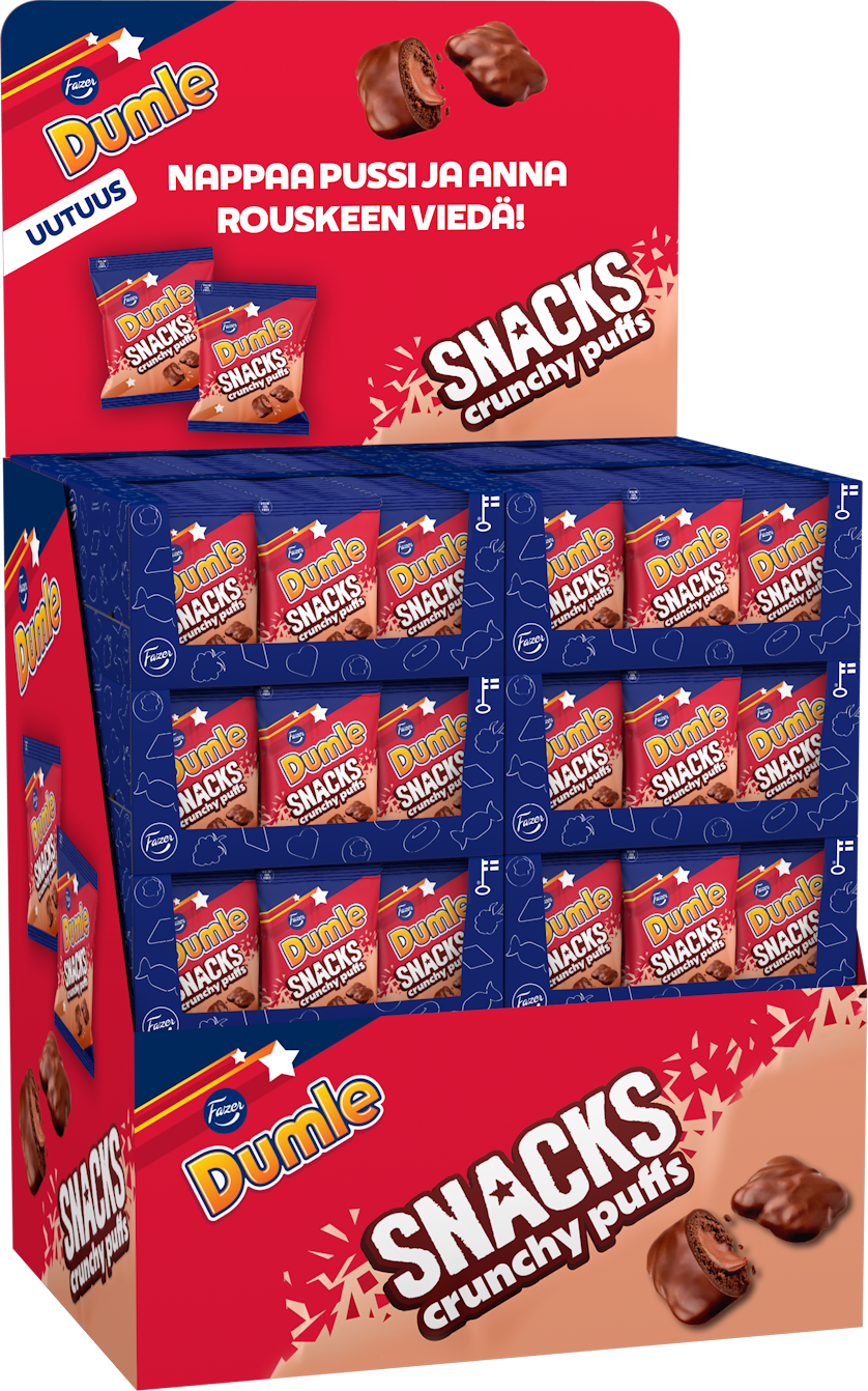 Dumle Snacks Crunchy puffs karkkipussi 140g x 216 PL