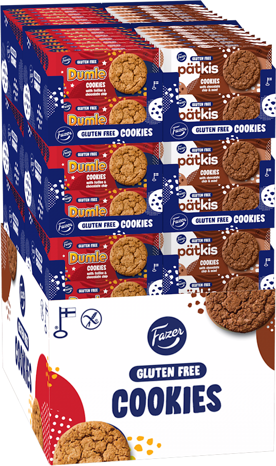 Pätkis Cookies & Dumle Cookies Gluten free 140g x 120 2var MixQP