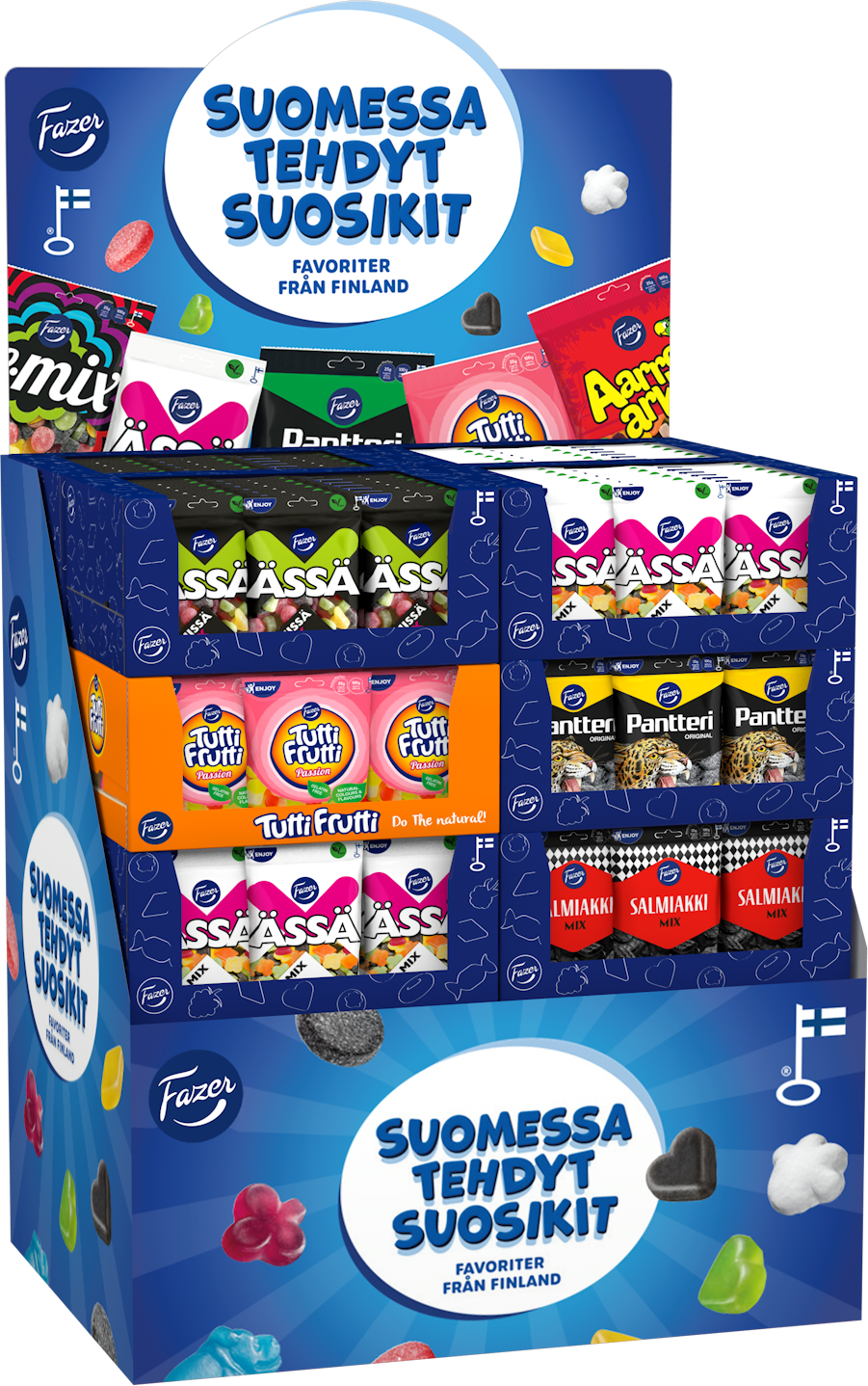 Ässä Mix, Missä X, Tutti Frutti Passion, Pantteri Original, Salmiakki Mix karkkipussi 200-220gx216 5var SekaPL
