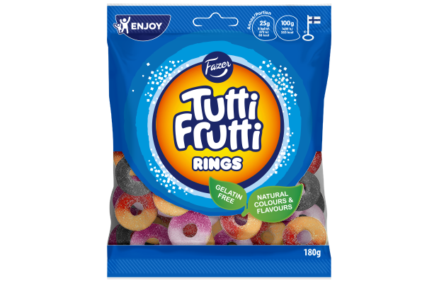 Tutti Frutti Rings karkkipussi 180 g