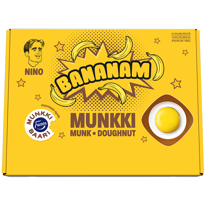 Fazer Bananam Banana-toffee Doughnut 12 x 106g