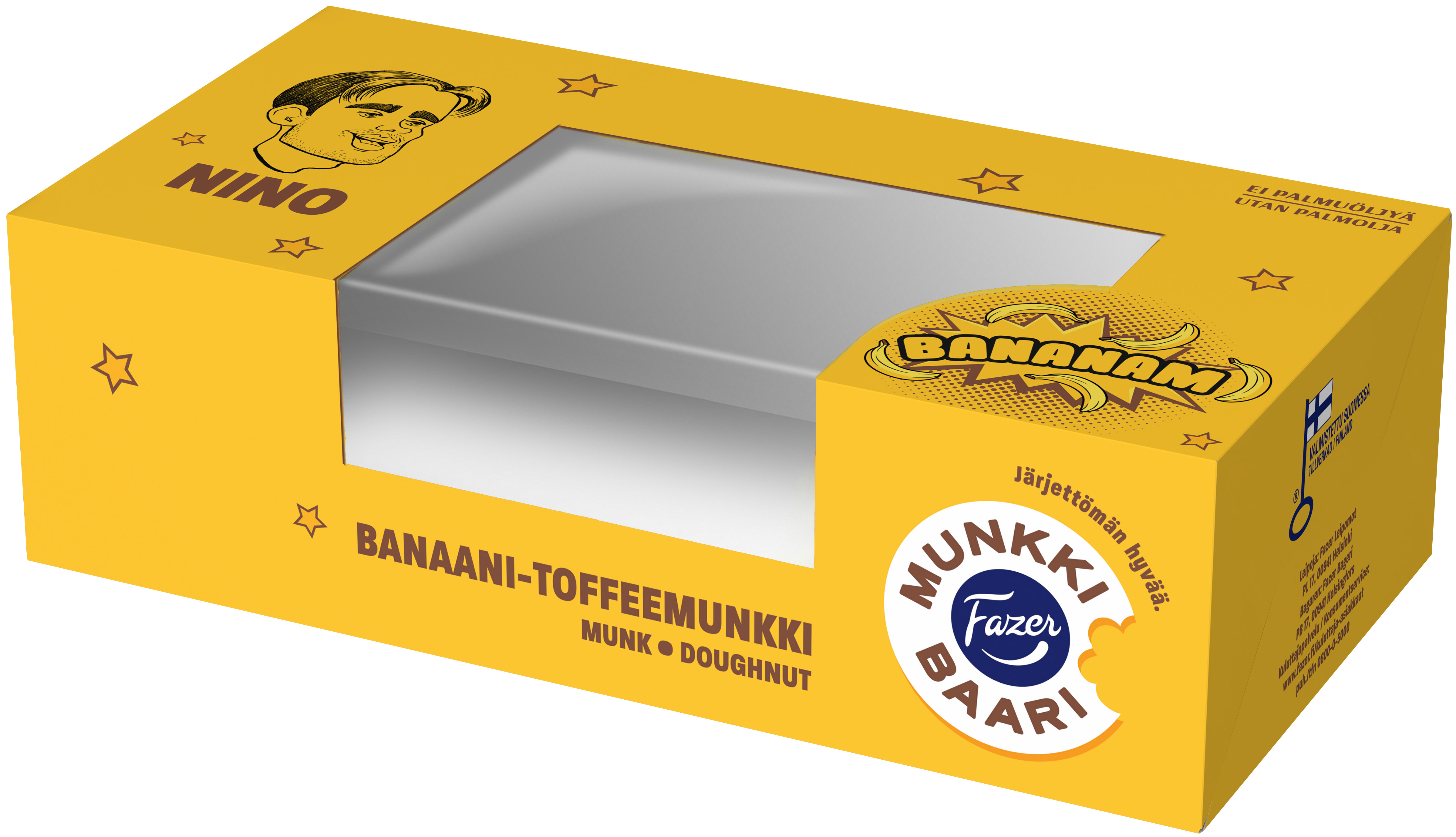 100 x Fazer Banana-toffee Doughnut 2pcs box