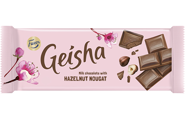 Geisha maitosuklaata hasselpähkinänougattäytteellä 100 g