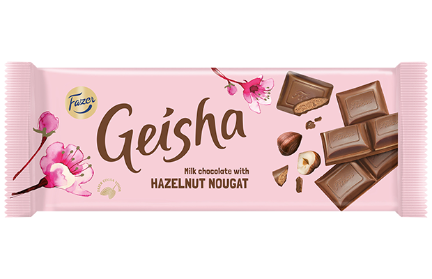 Geisha maitosuklaata hasselpähkinänougattäytteellä 100 g