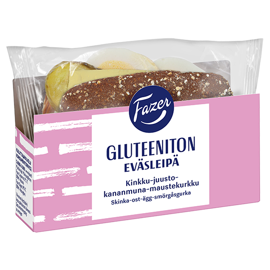 Fazer Gluteeniton Eväsleipä Kinkku-juusto-kananmuna-maustekurkku 160g