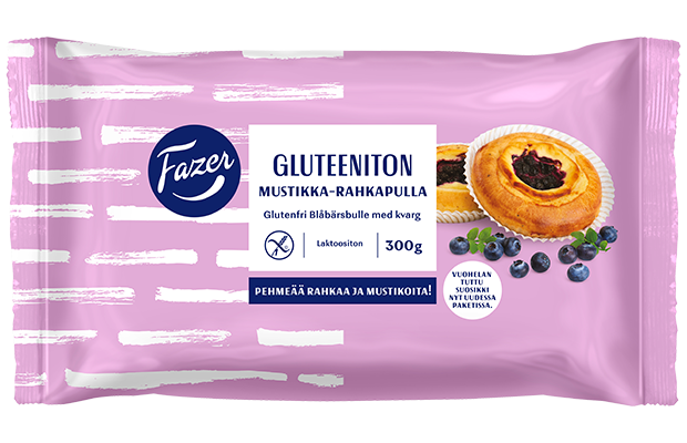 8 x Fazer Gluten-Free Blueberry sweet bun 4pcs 300g