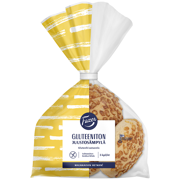 Fazer Gluteeniton Juustosämpylä 3kpl 215g