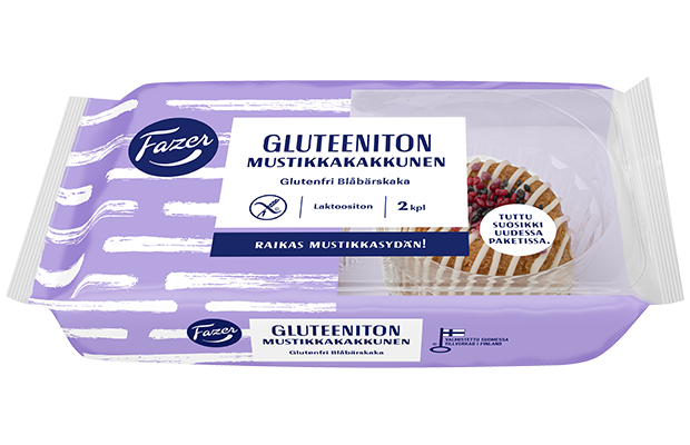 Fazer Gluten-Free Blueberry cake 2pcs 150g, seasonal taste