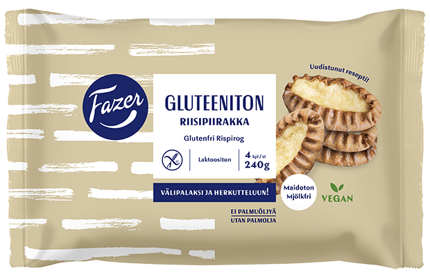 5 x Fazer Gluten-Free Rice pasty 4pcs 240g