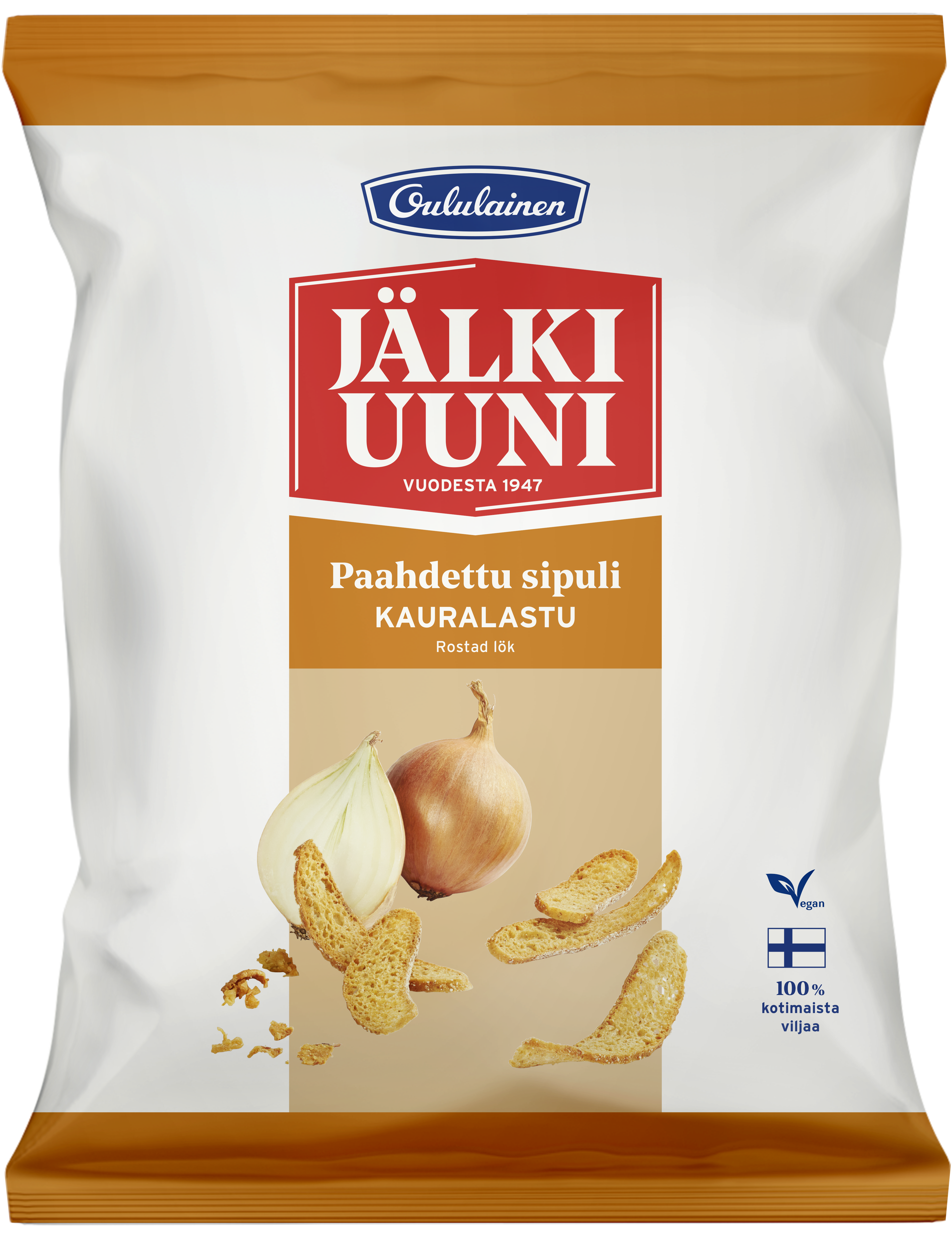 Oululainen Jälkiuuni Oat chip Roasted Onion 120g