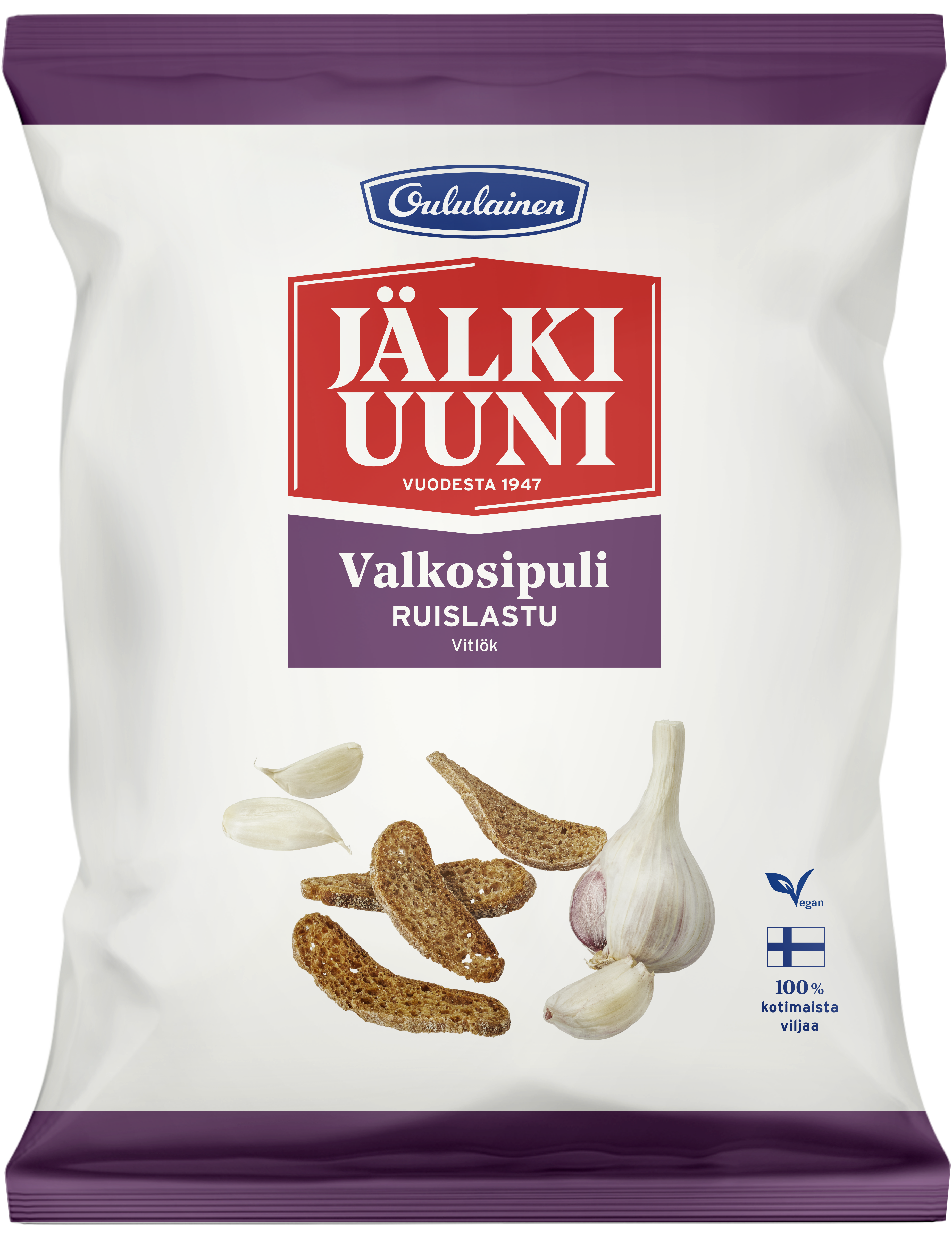 Oululainen Jälkiuuni Rye chip Garlic 130g