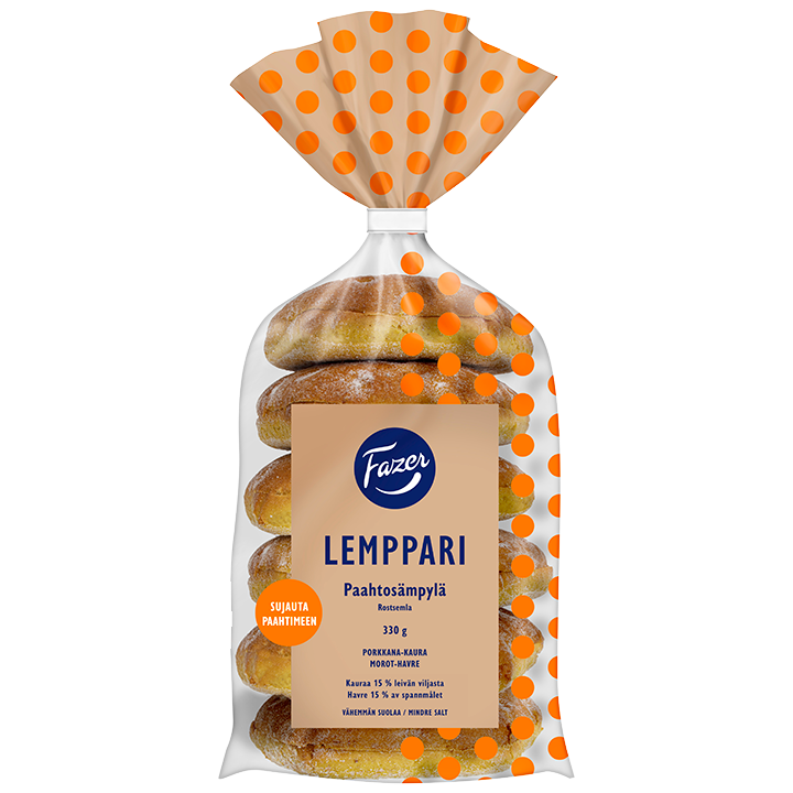 Fazer Lemppari Toast Bread Roll Carrot-Oat 6pcs 330g