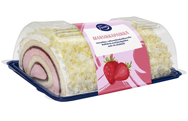 Fazer MansikkaPaikka cake roll with strawberry and white chocolate 485g, seasonal taste