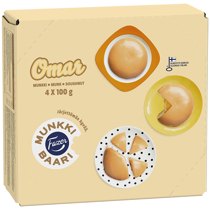 8 x Fazer Omar -munkki 4kpl 400g, pakaste