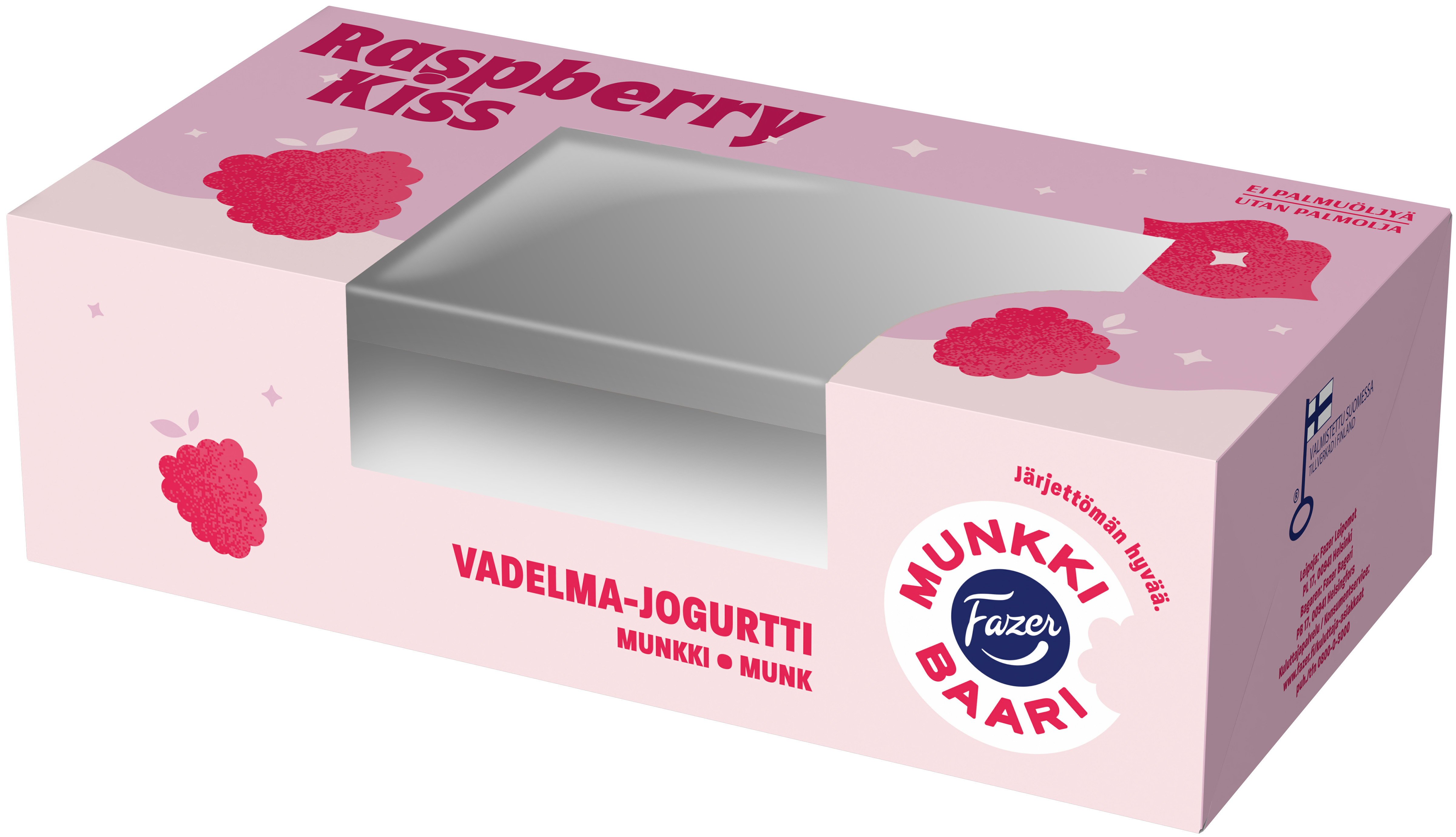 100 x Fazer Raspberry Kiss Vadelma-jogurttimunkki 2kpl -rasia