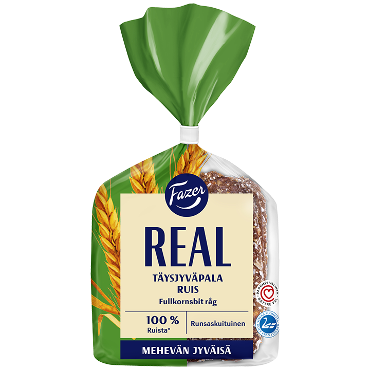 Fazer Real Whole grain bread 100% Rye 4pcs 280g