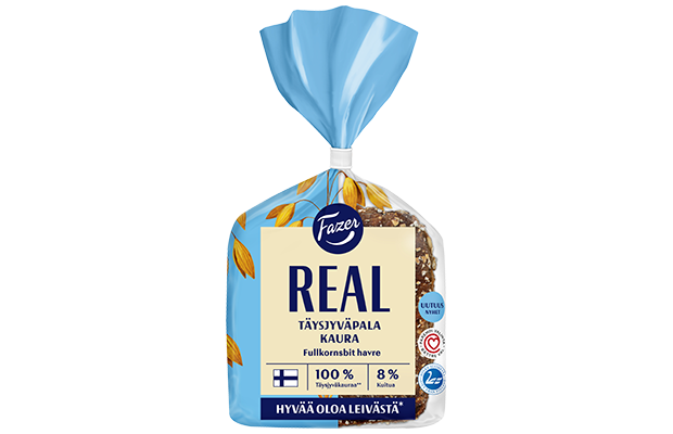 Fazer Real Täysjyväpala 100% oat 4pcs 310g