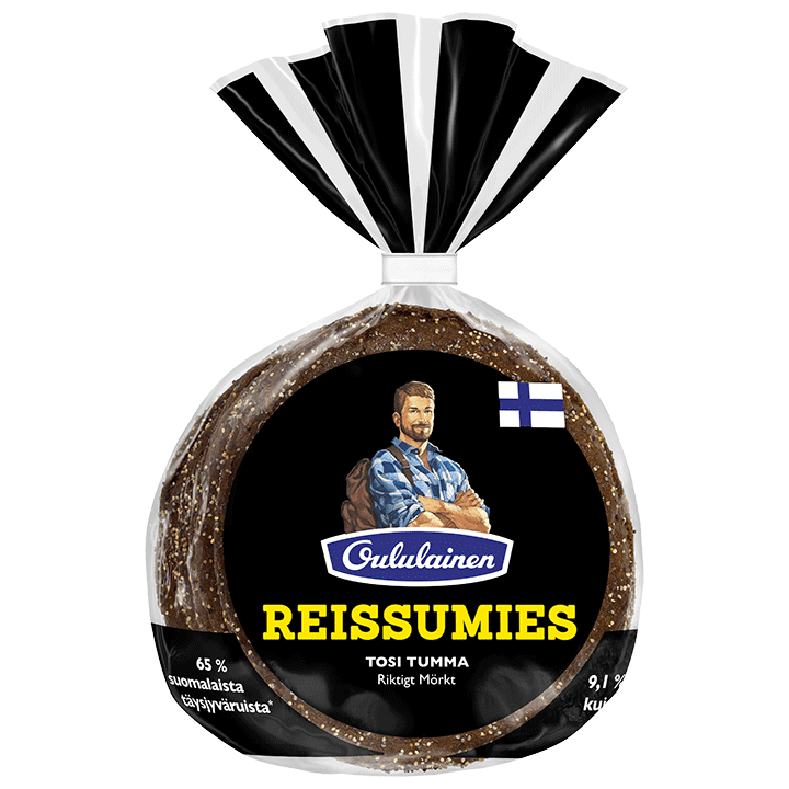 Oululainen Reissumies Really Dark 4pcs 280g, wholegrain rye bread