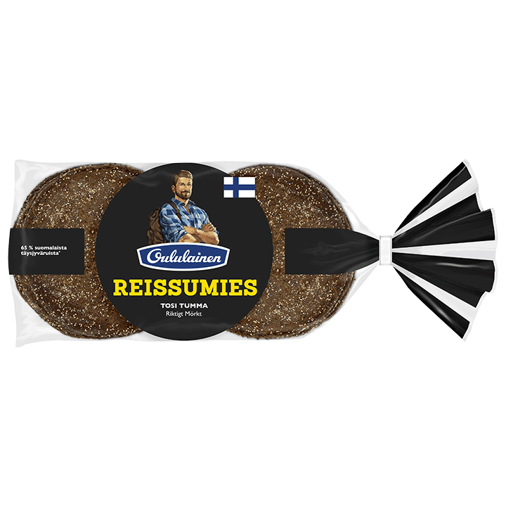 Oululainen Reissumies Really Dark 8pcs 560g, wholegrain rye bread
