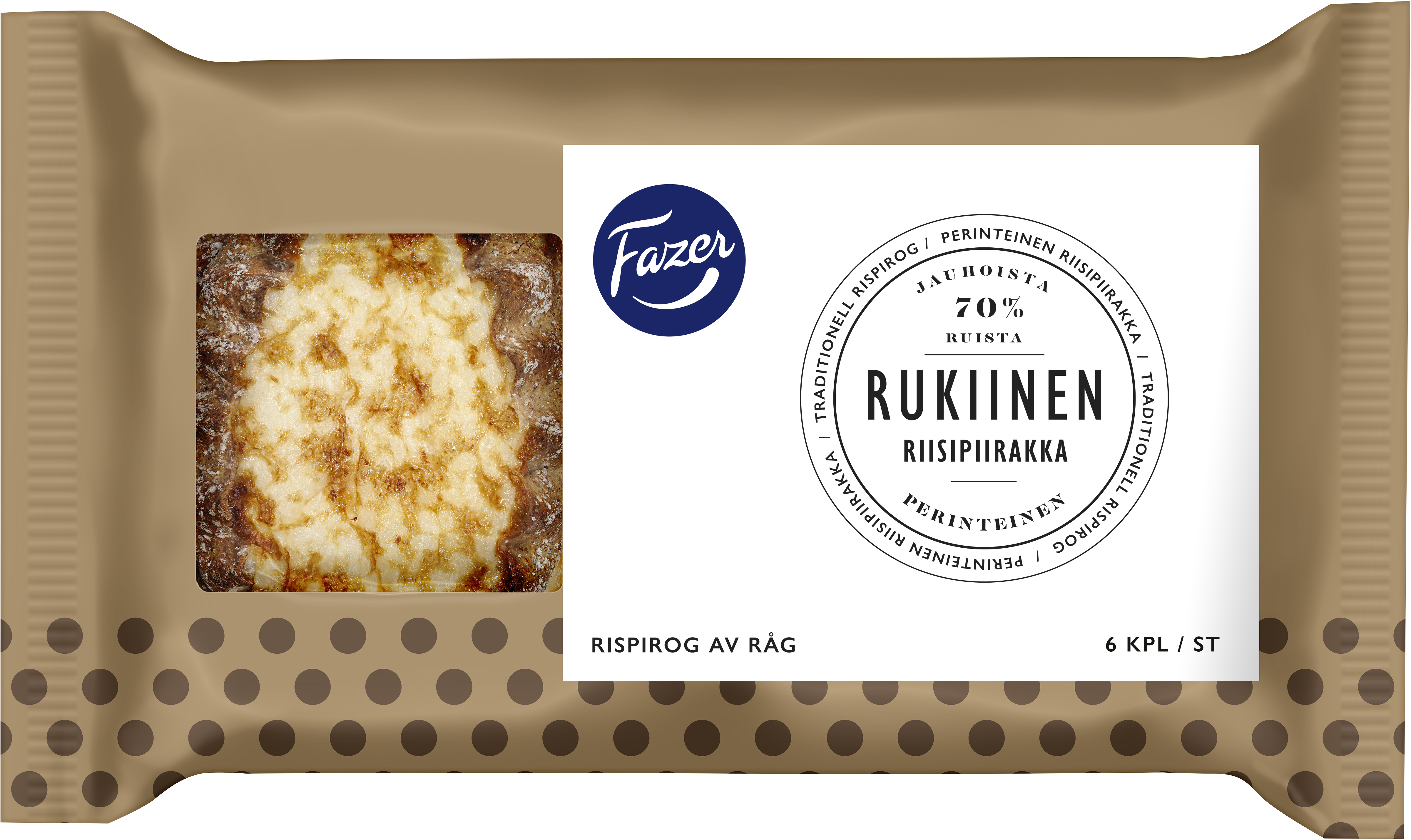 Fazer Rukiinen Riisipiirakka 6kpl 420g