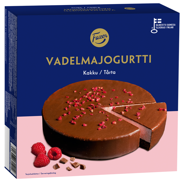 6 x Fazer Vadelmajogurttikakku 400g, pakaste