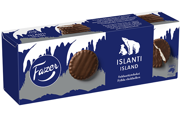 Fazer Islanti 142 g Suklaakuorrutteinen täytekeksi