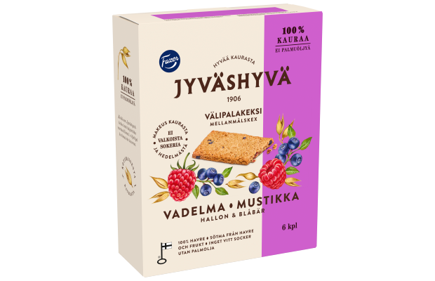 Jyväshyvä snack biscuit raspberry and blueberry 180 g 