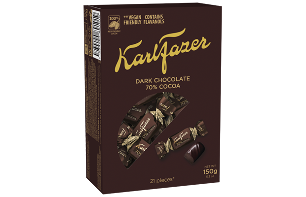 Karl Fazer Dark 70% cocoa chocolates 150g box