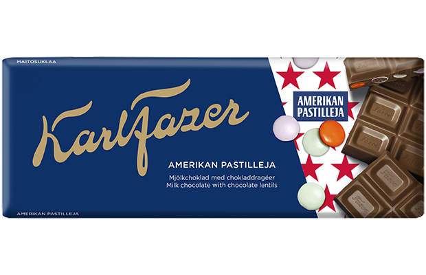 Karl Fazer Amerikan pastilleja suklaalevy 180g