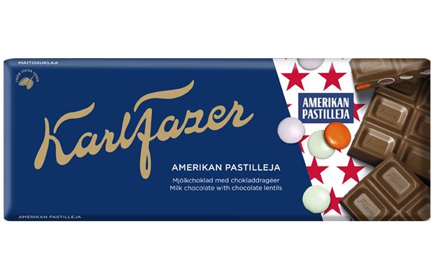 Karl Fazer Amerikan pastilleja suklaalevy 180g