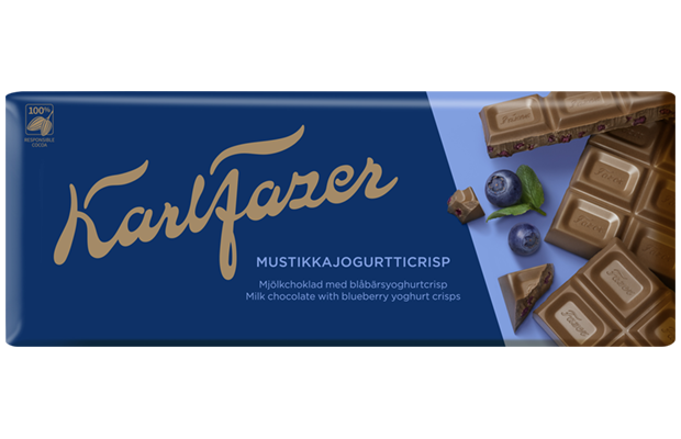 Karl Fazer Mustikkajogurtticrispejä ja maitosuklaata 190 g