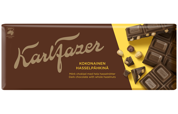 Karl Fazer Tummaa suklaata ja kokonaisia hasselpähkinäitä 200 g