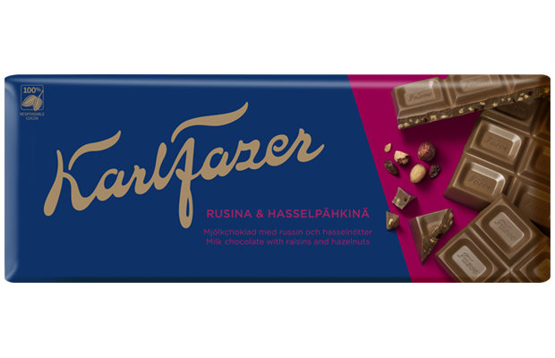 Karl Fazer Raisin & hazelnuts in milk chocolate 200 g
