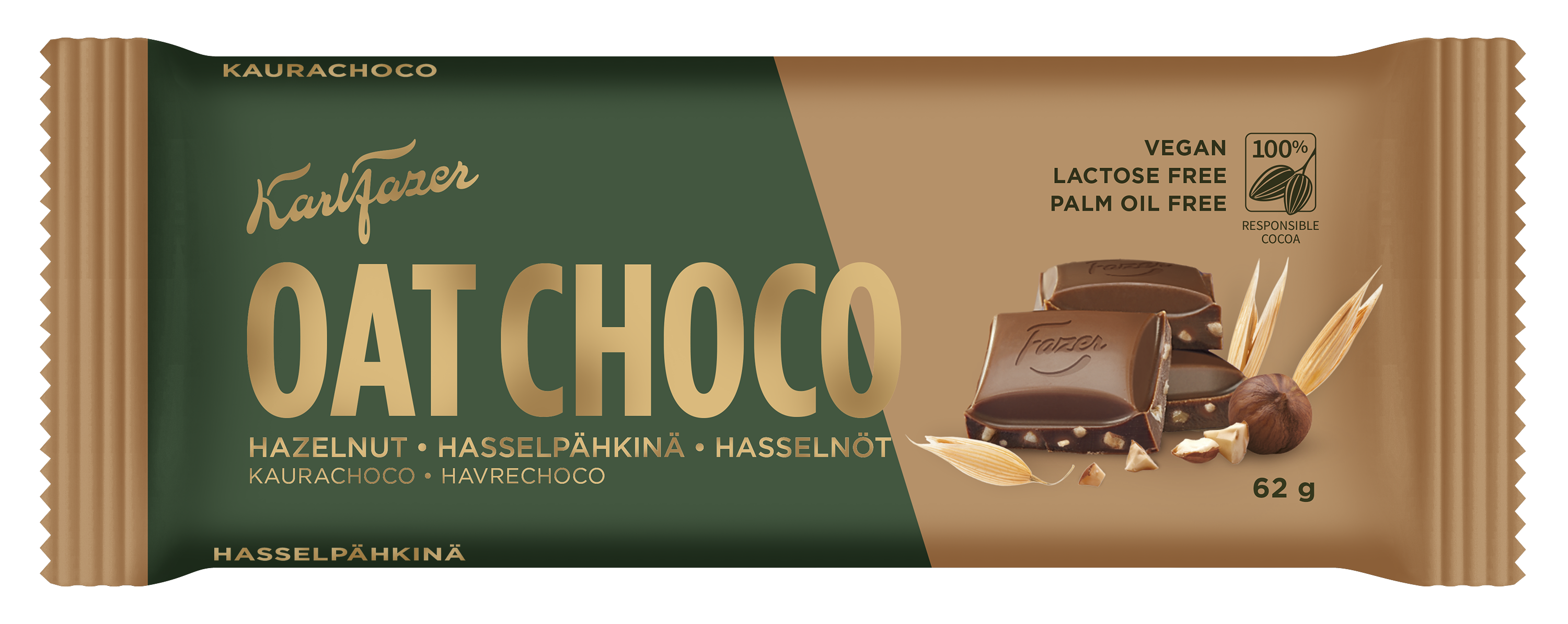 Fazer Kaurachoco hasselpähkinä 62g