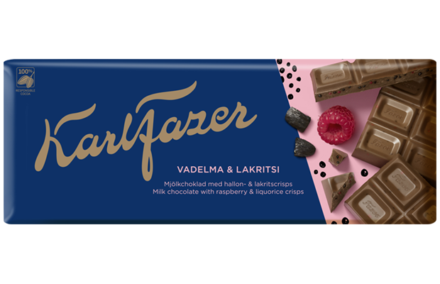 Karl Fazer Vadelma & lakritsi maitosuklaa 200 g