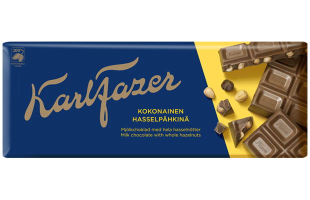 Karl Fazer Whole hazelnuts in milk chocolate 200 g