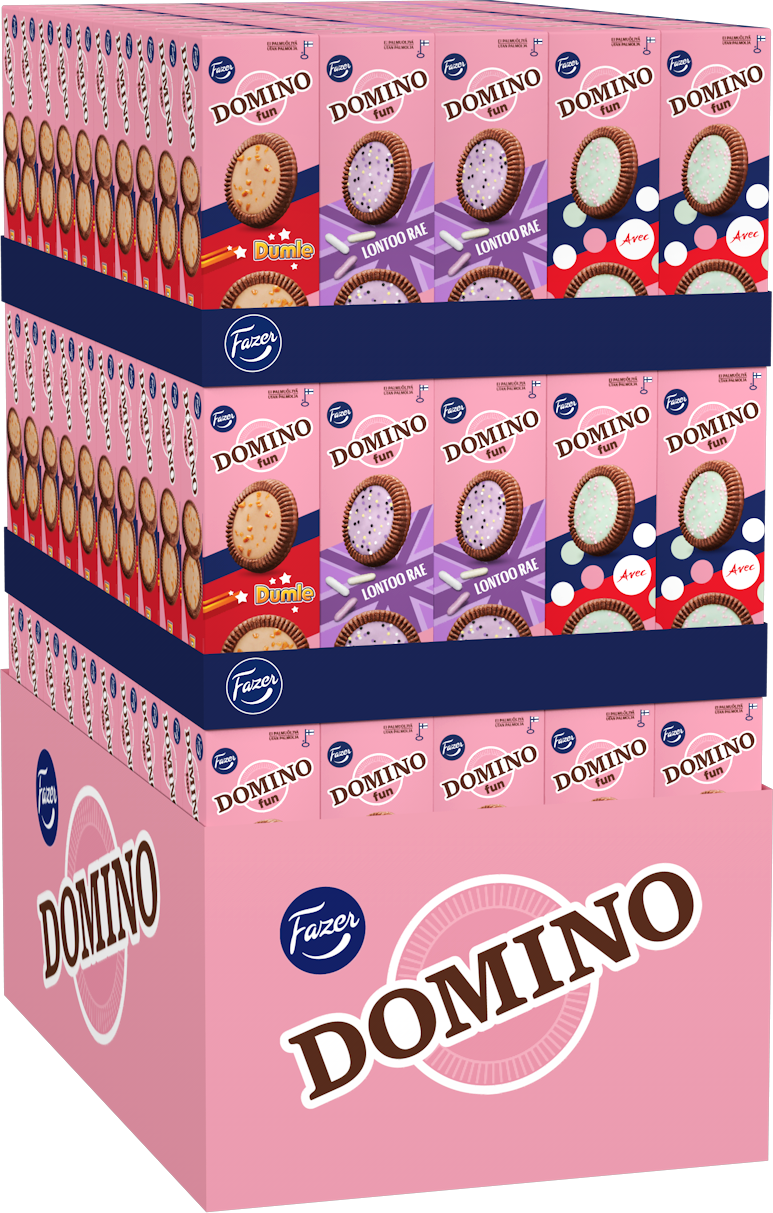 Domino Fun Dumle, Avec & Lontoo rae biscuit 120g x165 3 var MixQP