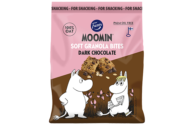 Fazer Moomin Soft Granolabites dark chocolate snack biscuit 120g x7