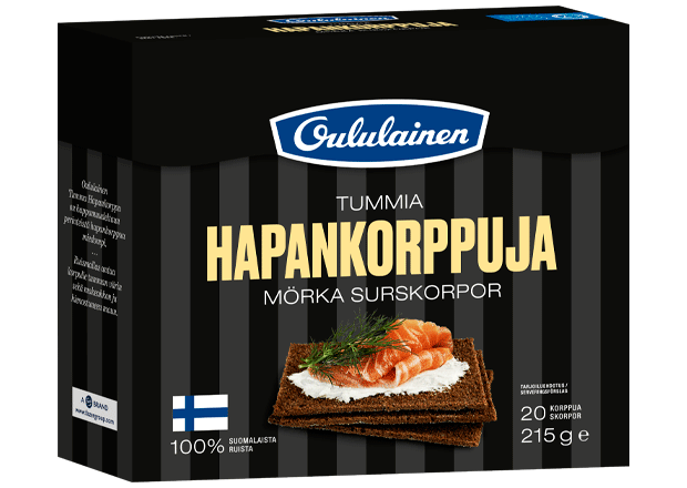 Oululainen Tummia hapankorppuja 215 g