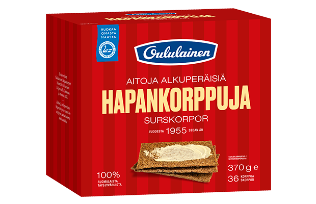 Oululainen Hapankorppuja rye crisp 370g x10