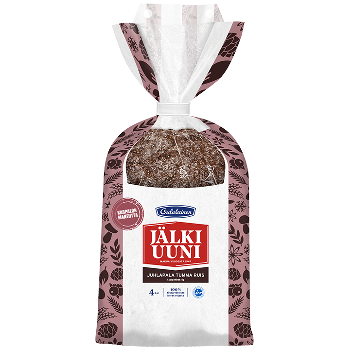 Oululainen Jälkiuuni Festive Dark Rye 4pcs 230g